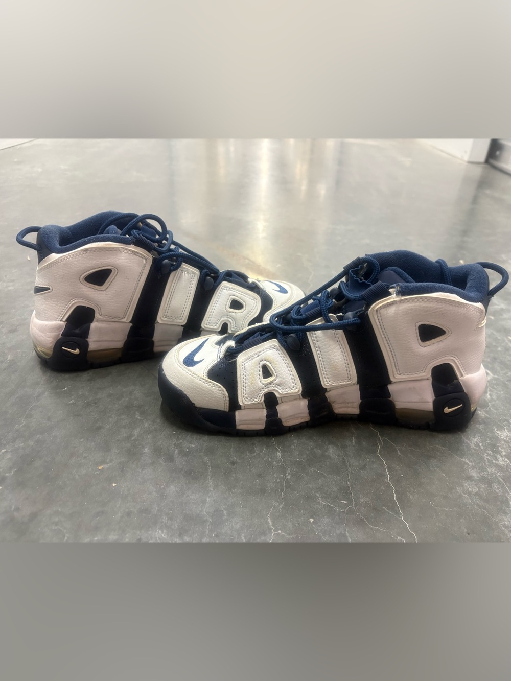 Nike Air More Uptempo Olympic Navy White Gold 6.5Y Women’s 8